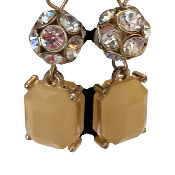 VTG Rhinestone & Lucite Dangle/Drop Pierced Earrings - Picture 3 of 6